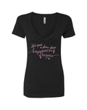 Jonas Brothers "Let's find a place where Happiness Begins" V-Neck T-Shirt