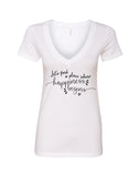 Jonas Brothers "Let's find a place where Happiness Begins" V-Neck T-Shirt