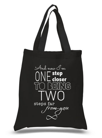 One Direction "Infinity - And now I'm one step closer to being two steps far from you" 100% Cotton Tote Bag