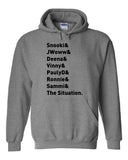 Jersey Shore Cast Names "Snooki & JWoww & Deena & Vinny & Pauly D & Ronnie & Sammi & The Situation." Hoodie Sweatshirt