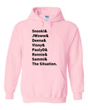 Jersey Shore Cast Names "Snooki & JWoww & Deena & Vinny & Pauly D & Ronnie & Sammi & The Situation." Hoodie Sweatshirt