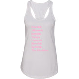 Jersey Shore Cast Names "Snooki & JWoww & Deena & Vinny & Pauly D & Ronnie & Sammi & The Situation." Racerback Tank Top