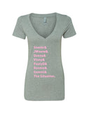 Jersey Shore Cast Names "Snooki & JWoww & Deena & Vinny & Pauly D & Ronnie & Sammi & The Situation." V-Neck T-Shirt