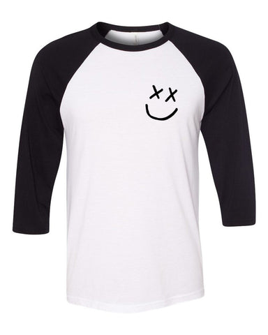 Louis Tomlinson "Smiley Face Logo In Corner" Baseball Tee