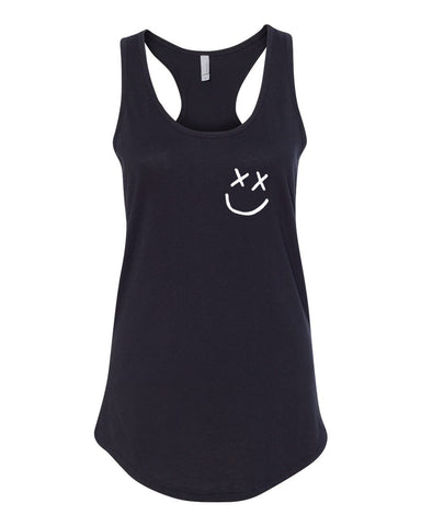Louis Tomlinson "Smiley Face Logo In Corner" Racerback Tank Top