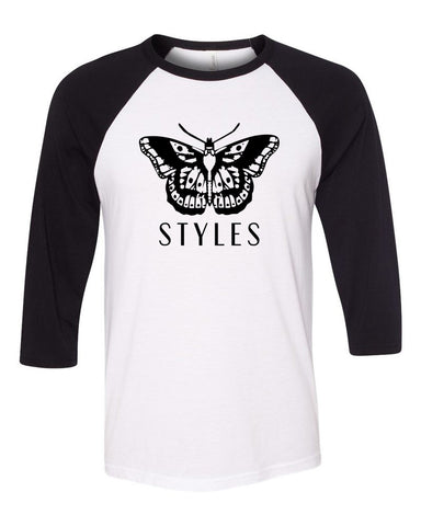 Harry Styles "Butterfly Tattoo / Styles" Baseball Tee