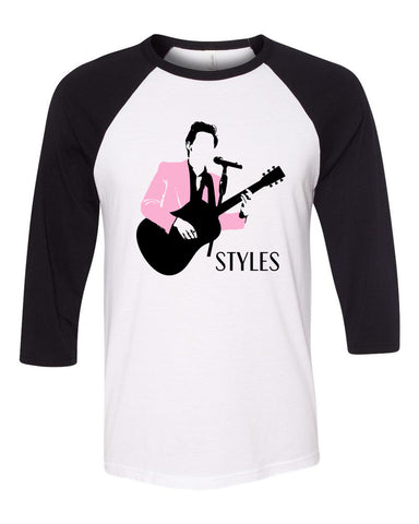 Harry Styles "Pink Jacket Stencil"  Baseball Tee