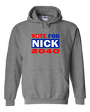 Nick Jonas "Vote for Nick 2040" Hoodie Sweatshirt