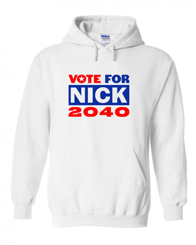 Nick Jonas "Vote for Nick 2040" Hoodie Sweatshirt