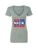 Nick Jonas "Vote for Nick 2040" V-Neck T-Shirt