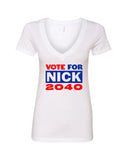 Nick Jonas "Vote for Nick 2040" V-Neck T-Shirt