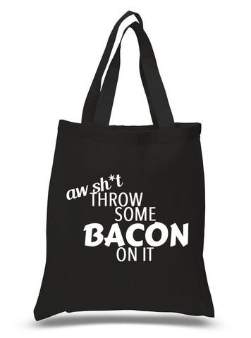 Nick Jonas "Aw sh*t, throw some bacon on it" 100% Cotton Tote Bag