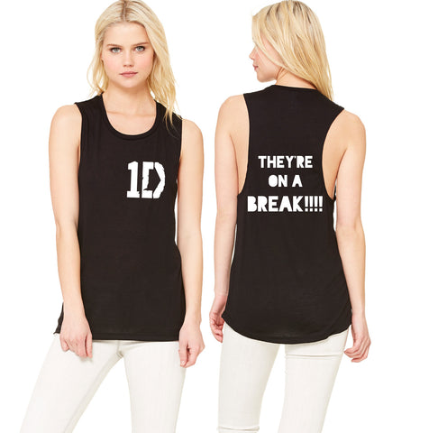 One Direction "They're on a Break!!" Muscle Tee