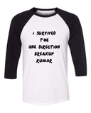 "I Survived the One Direction Breakup Rumor"  Baseball Tee