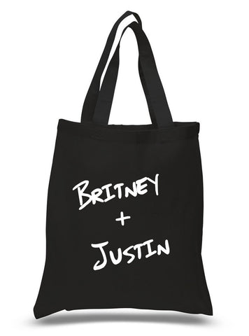 Britney Spears / Justin Timberlake "Britney + Justin" 100% Cotton Tote Bag