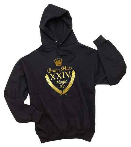 Bruno Mars "XXIVk 24k Magic Album Shield" Unisex Adult Hoodie Sweatshirt