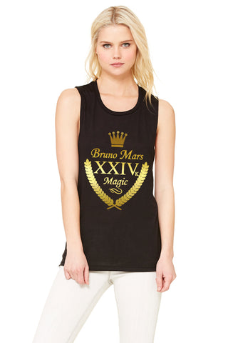 Bruno Mars "XXIVk 24k Magic Album Shield" Muscle Tee