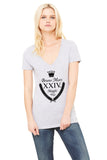 Bruno Mars "XXIVk 24k Magic Album Shield" V-Neck T-Shirt