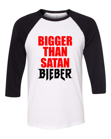 Justin Bieber "Bigger Than Satan" Baseball Tee