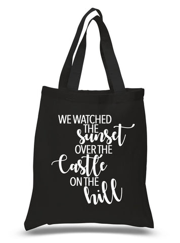 Ed Sheeran "We watched the sunset over the castle on the hill" 100% Cotton Tote Bag