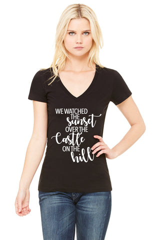 Ed Sheeran "We watched the sunset over the castle on the hill" V-Neck T-Shirt