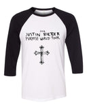 Justin Bieber "Purpose The World Tour 2016 / Cross Tattoo" Baseball Tee