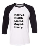 One Direction Members / Zayn Crossed Out Baseball Tee