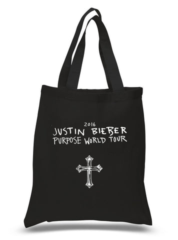 Justin Bieber "Purpose The World Tour 2016 / Cross Tattoo" 100% Cotton Tote Bag