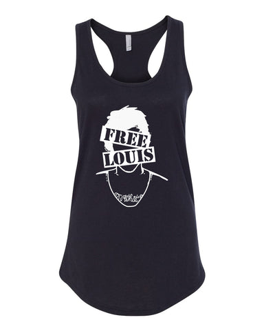 Louis Tomlinson "Free Louis - Crossout Stencil" Racerback Tank Top