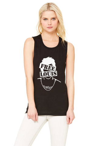 Louis Tomlinson "Free Louis - Crossout Stencil" Muscle Tee