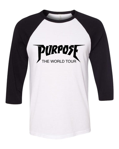 Justin Bieber "Purpose The World Tour" Logo Baseball Tee