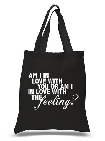 Justin Bieber / Halsey "The Feeling - Am I in love with you or am I in love with the feeling?" 100% Cotton Tote Bag