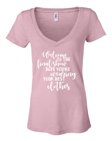 Harry Styles "Sign of the Times - Welcome to the final show, hope you're wearing your best clothes" Women's V-Neck T-Shirt