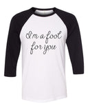 Zayn Malik "I'm a fool for you" Baseball Tee