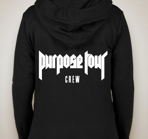 Justin Bieber "Crew / Purpose Tour" Unisex Adult Black Hoodie Sweatshirt