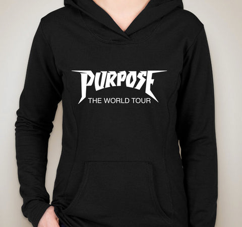 Justin Bieber "Purpose The World Tour" Logo Unisex Adult Hoodie Sweatshirt