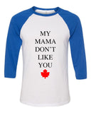 Justin Bieber "My Mama Don't Like You / Bieber 6 / Toronto Maple Leaf" NOMAD Blue & White Baseball Tee