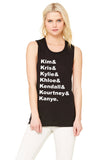 Kanye West / The Kardashians "Kim & Kris & Kylie & Khloe & Kendall & Kourtney & Kanye." Muscle Tee