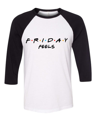 Friends TV Show F.R.I.E.N.D.S "Friday Feels" Baseball Tee