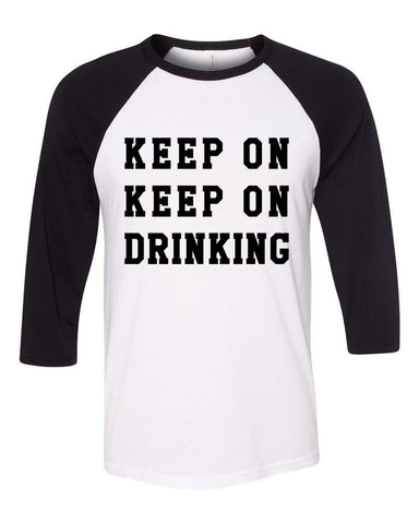 Nick Jonas "Champagne Problems - Keep On, Keep On Drinking" Baseball Tee