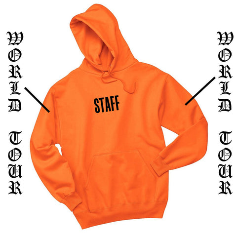 Justin Bieber "Staff / World Tour / Purpose Tour / Alchemist" Unisex Adult Orange Hoodie Sweatshirt