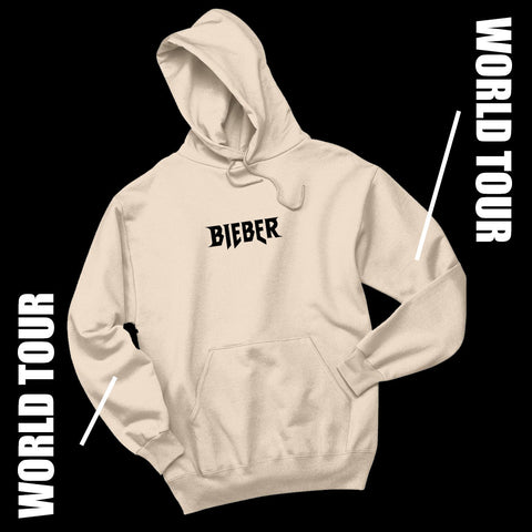 Justin Bieber "Bieber / Would Tour / Purpose Tour" Unisex Adult Tan Hoodie Sweatshirt