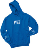 Justin Bieber "Staff / Purpose The World Tour 2016 / Paris / White & Orange Purpose Tour" Unisex Adult Blue Hoodie Sweatshirt
