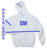 Justin Bieber "Staff / Purpose World Tour / Bieber / Paris" Unisex Adult White Hoodie Sweatshirt