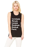 Gilmore Girls Names "Lorelai & Rory & Lane & Sookie & Emily & Paris." Muscle Tee