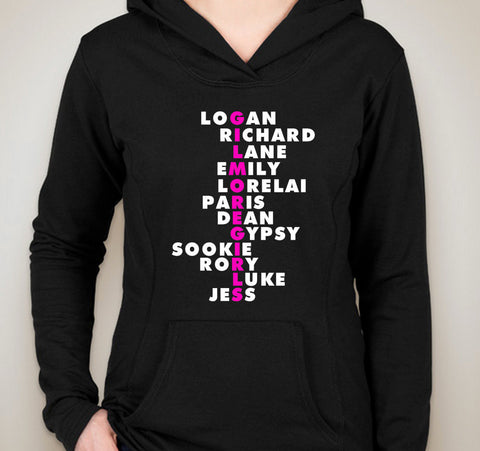 Gilmore Girls "Logan Richard Lane Emily Lorelai Paris Dean Gypsy Sookie Rory Jess" Unisex Adult Hoodie Sweatshirt