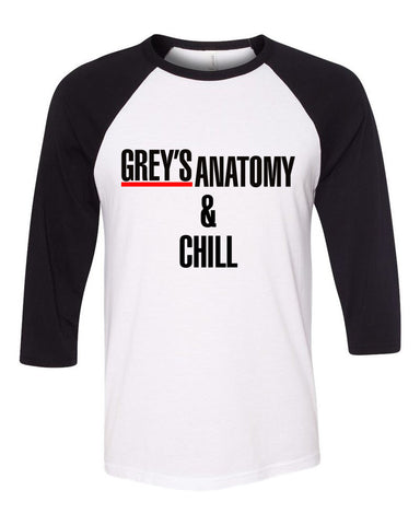 Grey's Anatomy "Grey's Anatomy & Chill" Baseball Tee