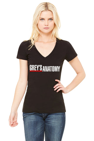 "Grey's Anatomy" Bold Logo Women's V-Neck T-Shirt