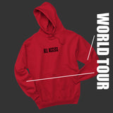 Justin Bieber PacSun "All Access / World Tour / Black & White Purpose Tour" Unisex Adult Red Hoodie Sweatshirt