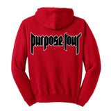 Justin Bieber PacSun "All Access / World Tour / Black & White Purpose Tour" Unisex Adult Red Hoodie Sweatshirt